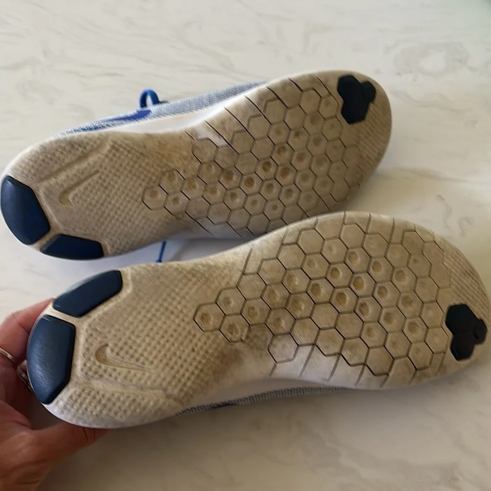 Men’s Blue and White Nike Flex Experience RN7 Athletic Shoes